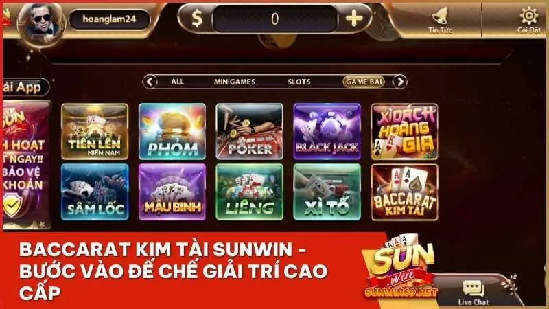 Baccarat Kim Tài Sunwin