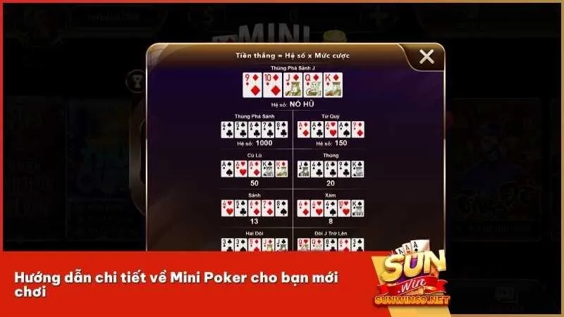 Hướng dẫn chi tiết về Mini Poker cho bạn mới chơi