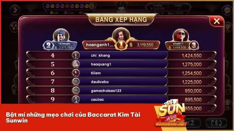 Bật mí những mẹo chơi của Baccarat Kim Tài Sunwin