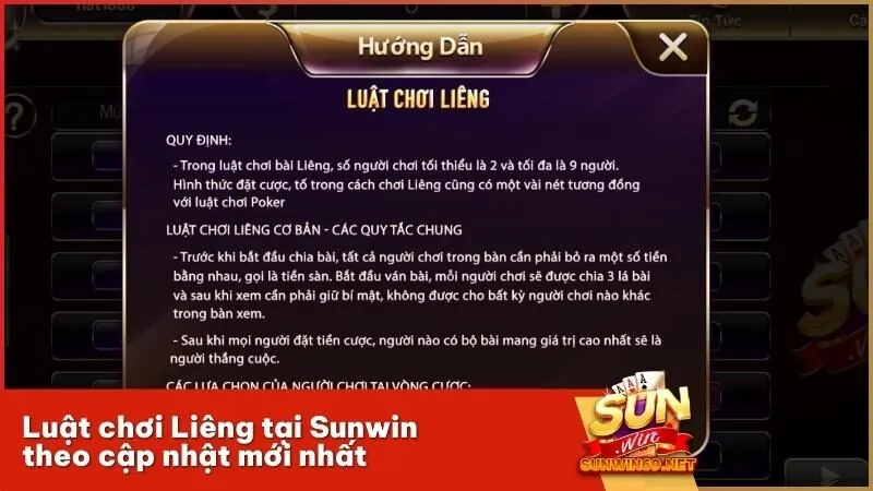 Luật chơi Liêng tại Sunwin theo cập nhật mới nhất